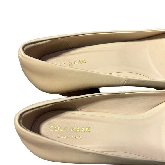 COLE HAAN Women's Cream Leather Peep Toe Wedge Heel Comfortable Shoe-Size7.5 - Picture 8 of 12